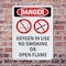 Signmission Oxygen In Use No Smoking Danger Sign, Plastic, 10in W x 14in L, 2PK OS-2PACK-DS-P-1014-V-1514 - alternate 5